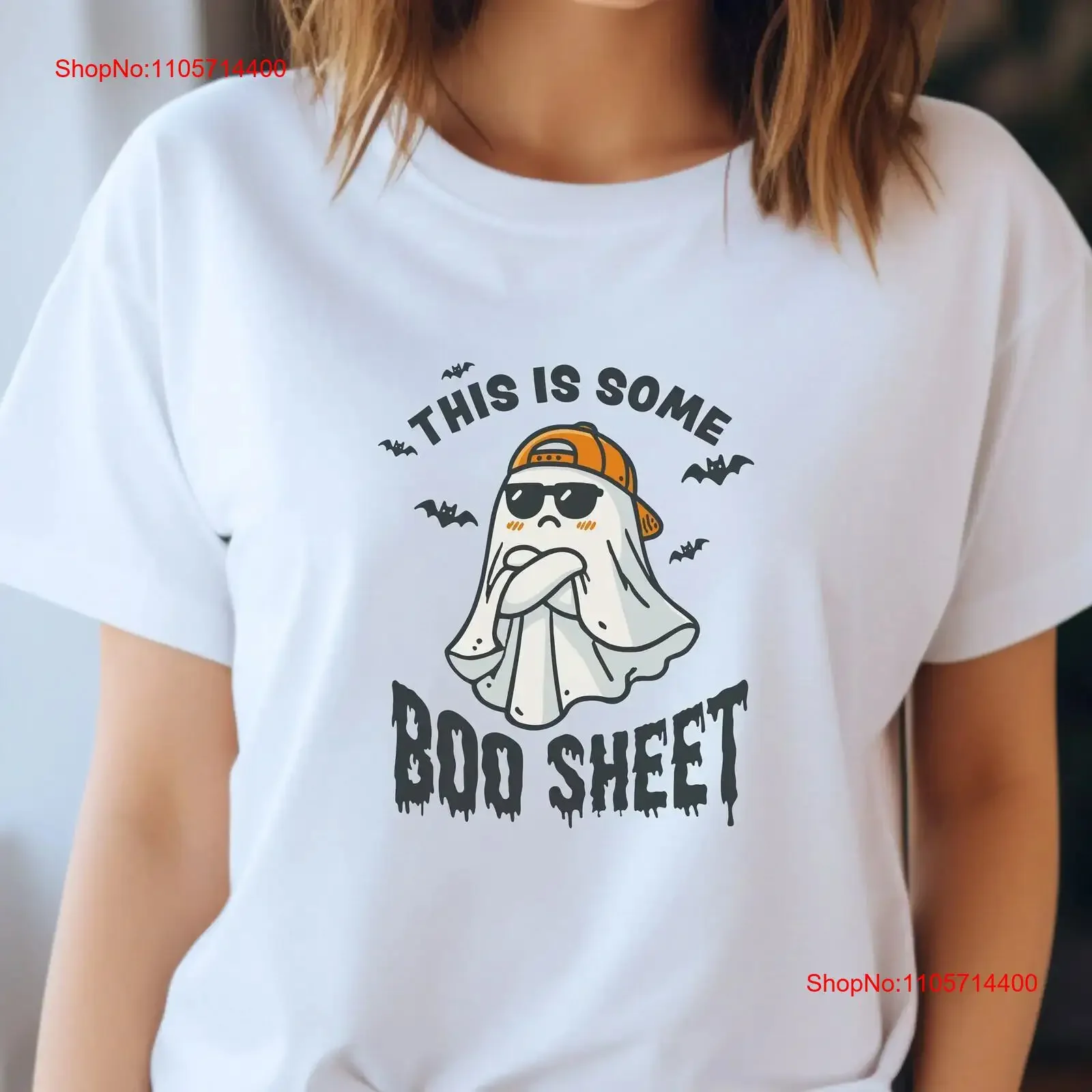 Ghost Sunglasses T Shirt Funny Halloween This Is Some Boo Sheet Spooky Top Costume vintage Washed Stretched streetwear
