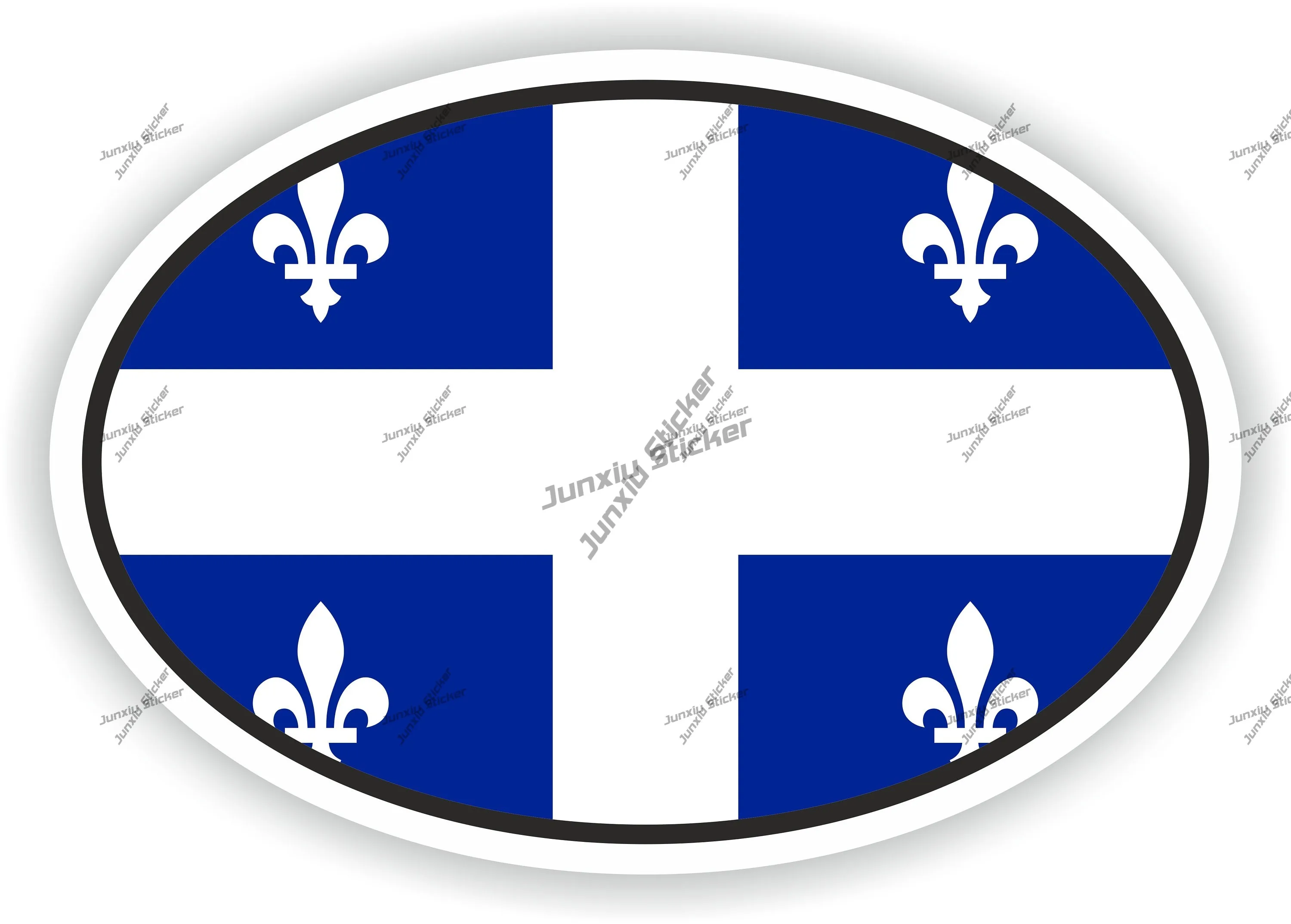 

Quebec Canadian Flag Oval Sticker Automotive Sticker Accessories Suv Fine Decal For Bumper Decoration Accesorios Para Auto