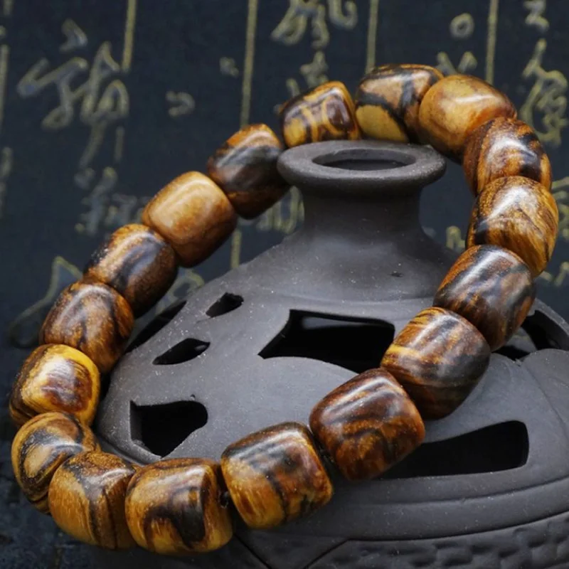

Натуральный индонезийский браслет из агарового дерева с Буддой, деревянные бусины ручной работы, декоративное украшение