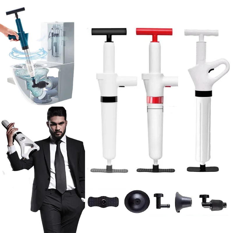 Sewer Drain Opener Professional Pipe Plunger Toilet Air Gun Pressure Plunger Pump Sinks Blaster Augers Pneumatic Cleaning Clog