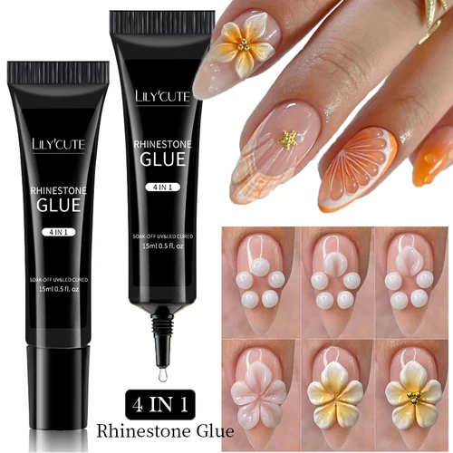 LILYUCUTE 15ml 3D Shaping escultura Gel pegamento de diamantes de imitación impermeable Nail Art diseño Gel para talladas y formas intrincadas