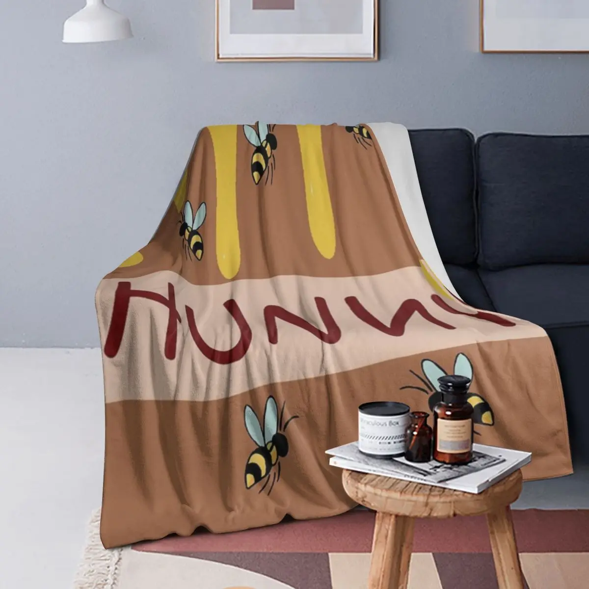 

The Hunny Pot Blankets Soft Warm Flannel Throw Blanket Bedspread for Bed Living room Picnic Travel Home Couch