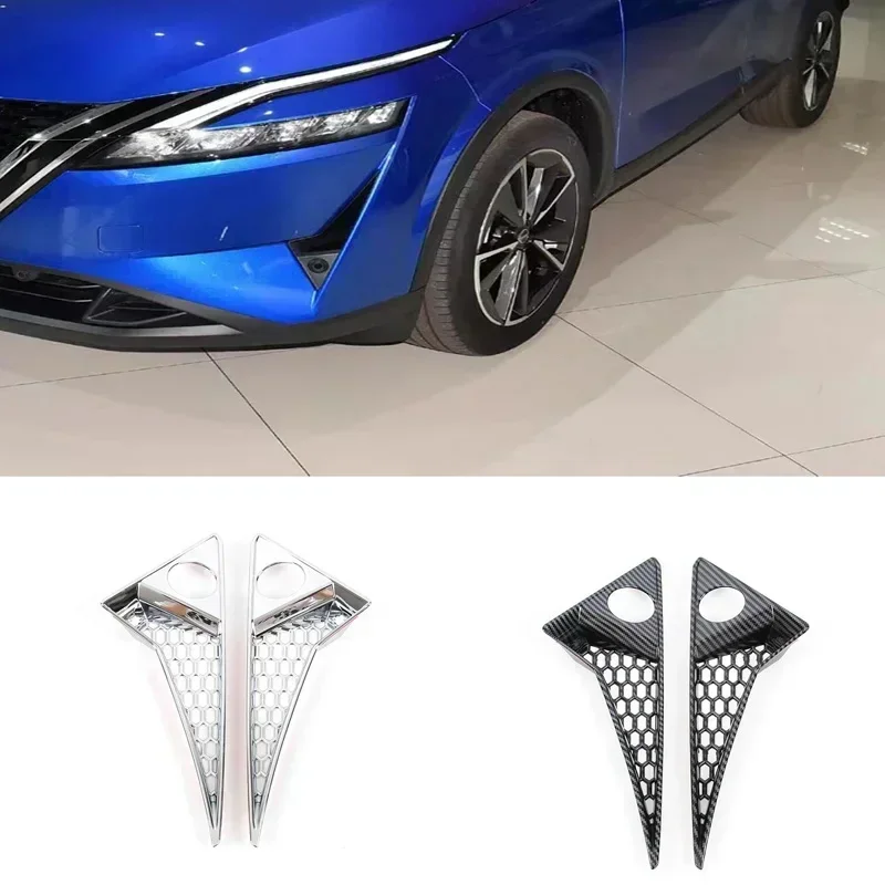 For Nissan Qashqai J12 2022 2023 ABS Chrome Front Rear Foglight Bezel Trims Fog Light Lamp Bumper Protector Cover Accessories