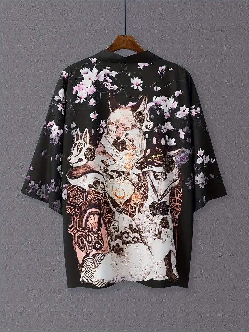 Cardigan traditionnel chinois Harajuku pour hommes et femmes, impression 3D Anime, vêtements de jeu de rôle kimono, divers motifs, vêtements décontractés