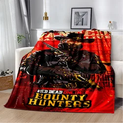 HD Red Dead Revolver Game Gamer Cartoon 3D Blanket,Soft Throw Blanket for Home Bedroom Bed Sofa Picnic Travel Cover Blanket Kids