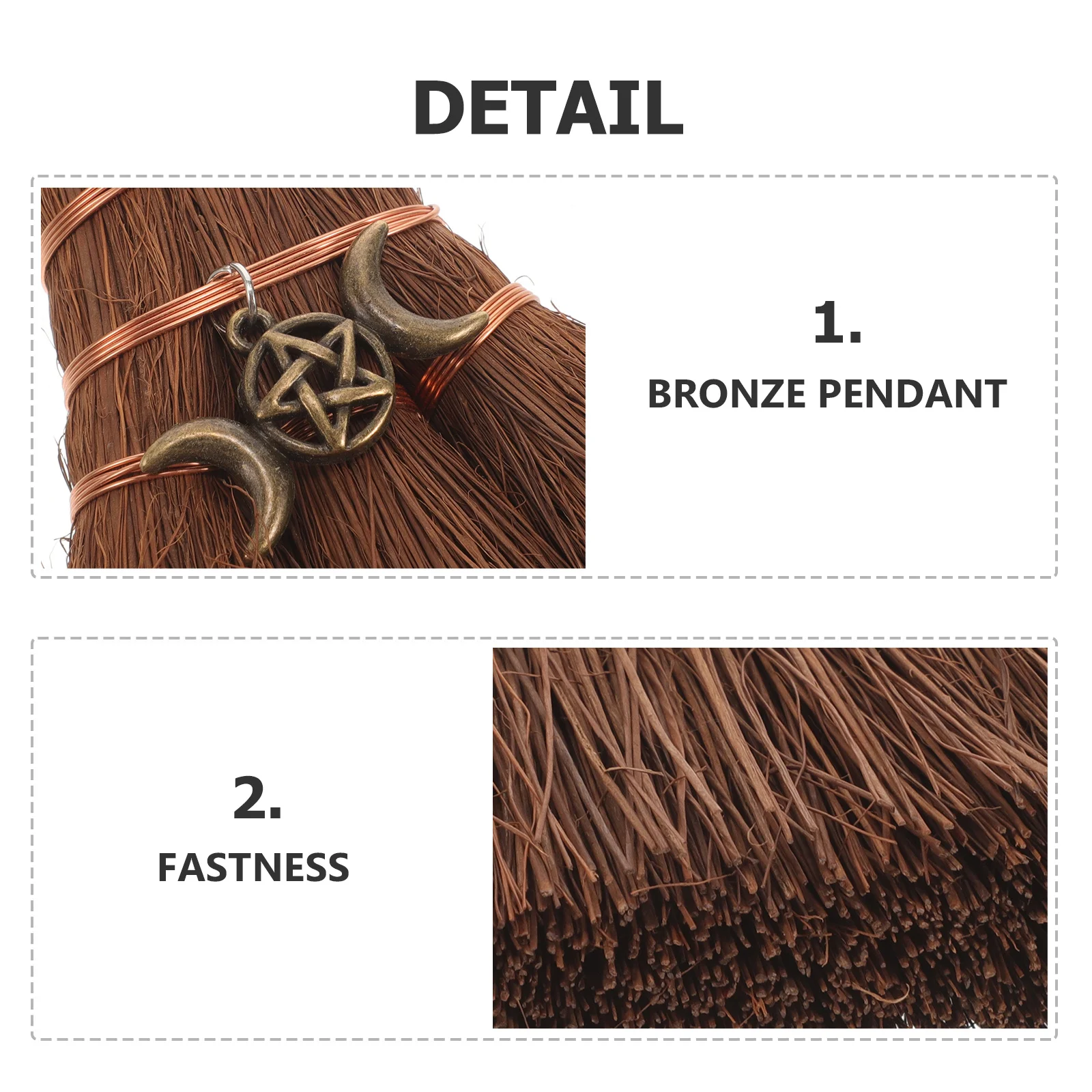 

Halloween Mini Broom Pendant Jewelry Ornament Brown Branch Wall Decor Decorations