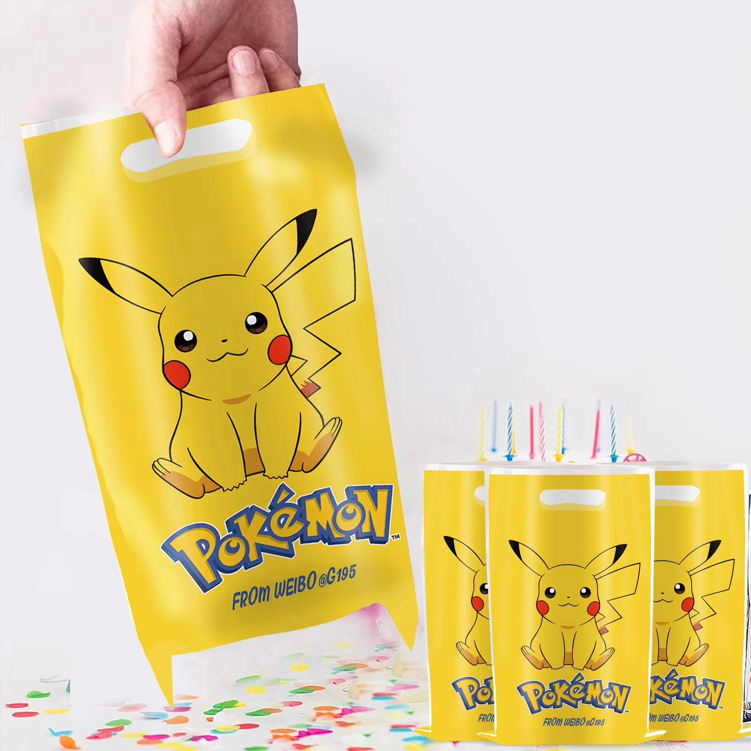 10/50 قطعة أكياس هدايا البوكيمون زينة عيد الميلاد Pokeball الحلوى شغل أكياس الضيوف التذكارية الأطفال لوازم استحمام الطفل