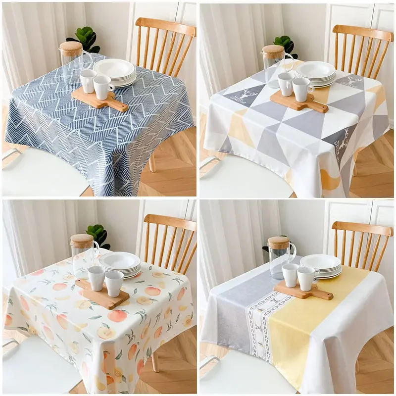 Rectangular tablecloth, 130cm, simple printed, waterproof, square, 51 inches, oil proof, for party, dining, coffee