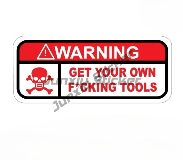 

Funny Toolbox Stickers - Warning: Hands Off My Tools, Danger!