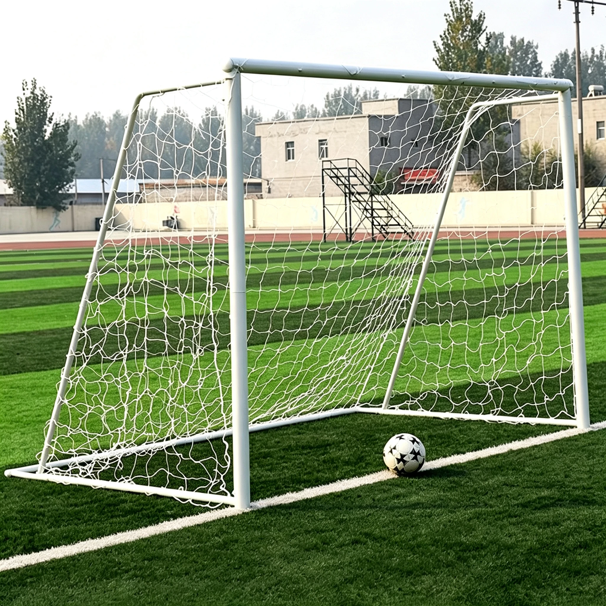 Professional Wear Resistance White Football Goal Thickened Steel Pipe Eco-Friendly Easy Assembly Portable Metal Soccer Goals