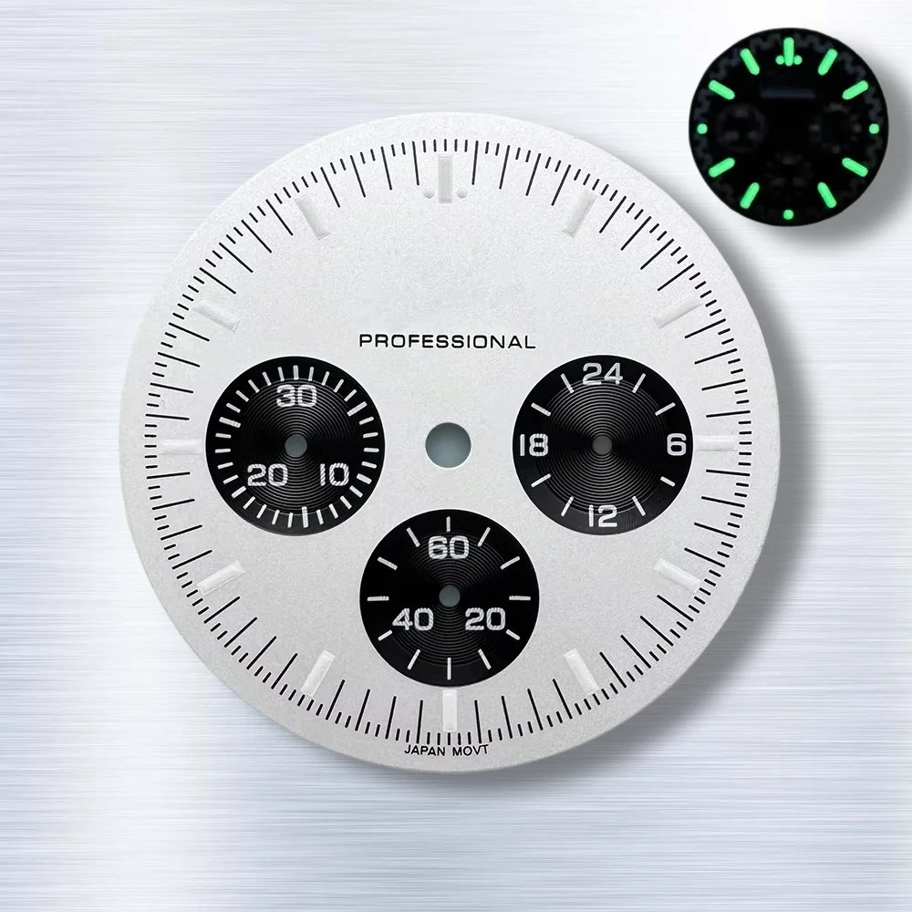 Latest styles 32.5mm S Logo Dial Suitable For Superb, dual scale VK63 Movement Ice Green Quality Watch Modification Accessories