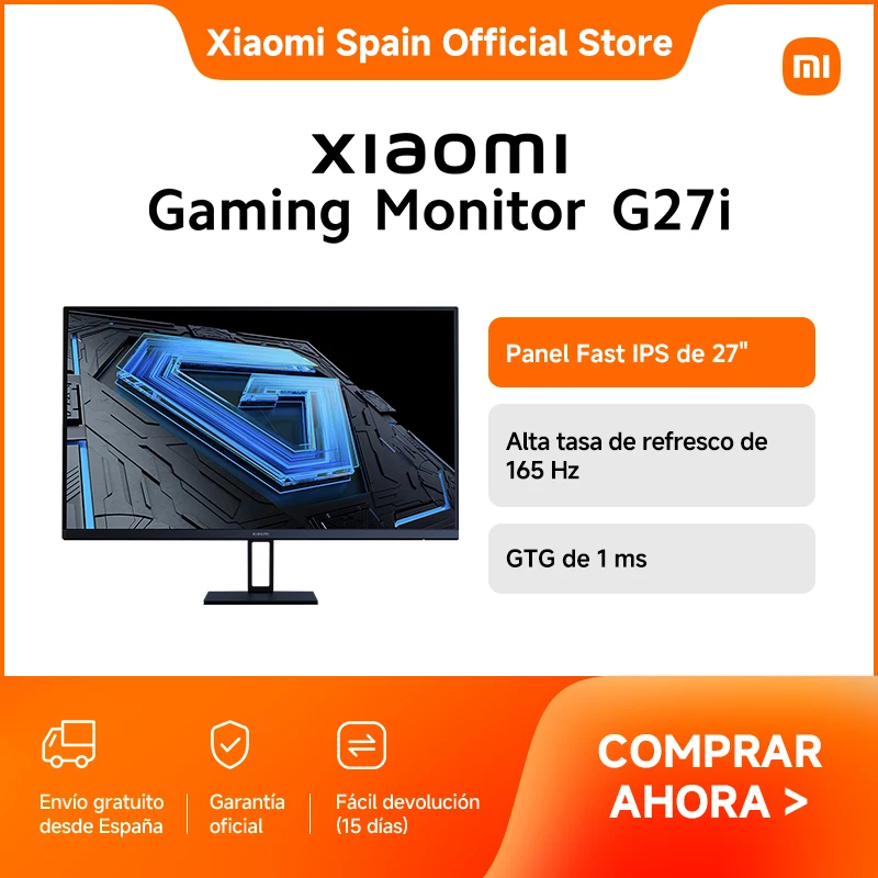 Oficial | Xiaomi Gaming Monitor G27i, Alta tasa de refresco de 165 Hz, GTG de 1 ms, Panel Fast IPS de 27", Gama de colores sRGB del 99 %, Experiencia de juego fluida sin tearing