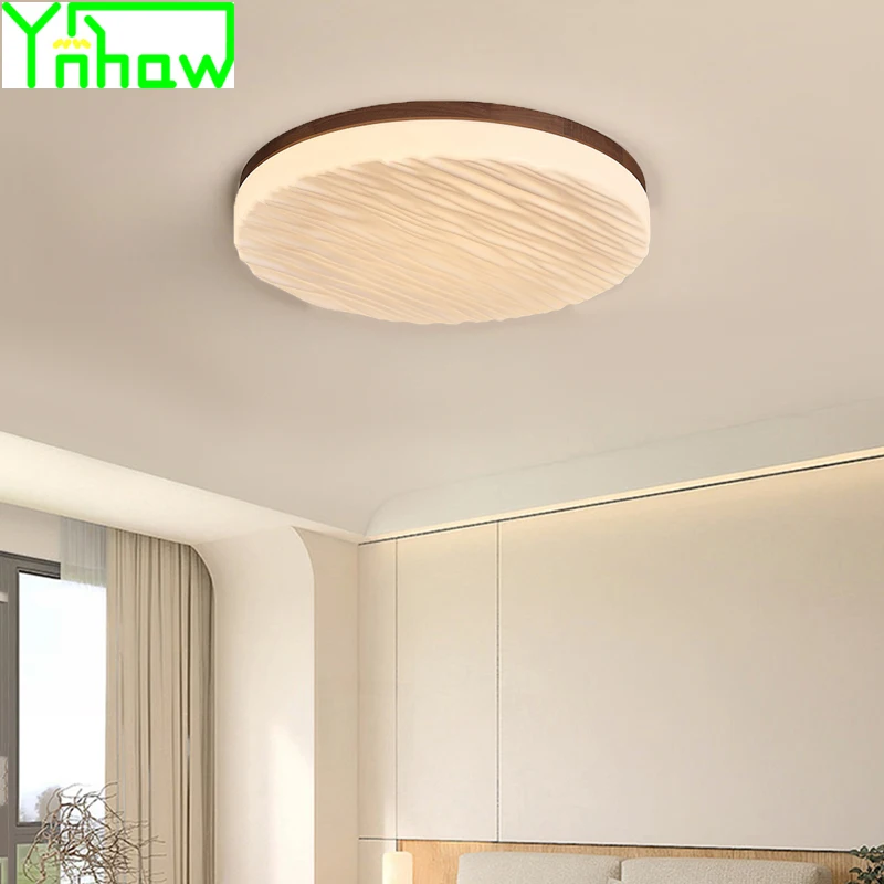 جديد النمط الصيني غرفة المعيشة ضوء السقف الجوز الخشب منتصف القرن مصباح غرفة النوم الطيف الكامل حماية العين الرجعية ماستر #4