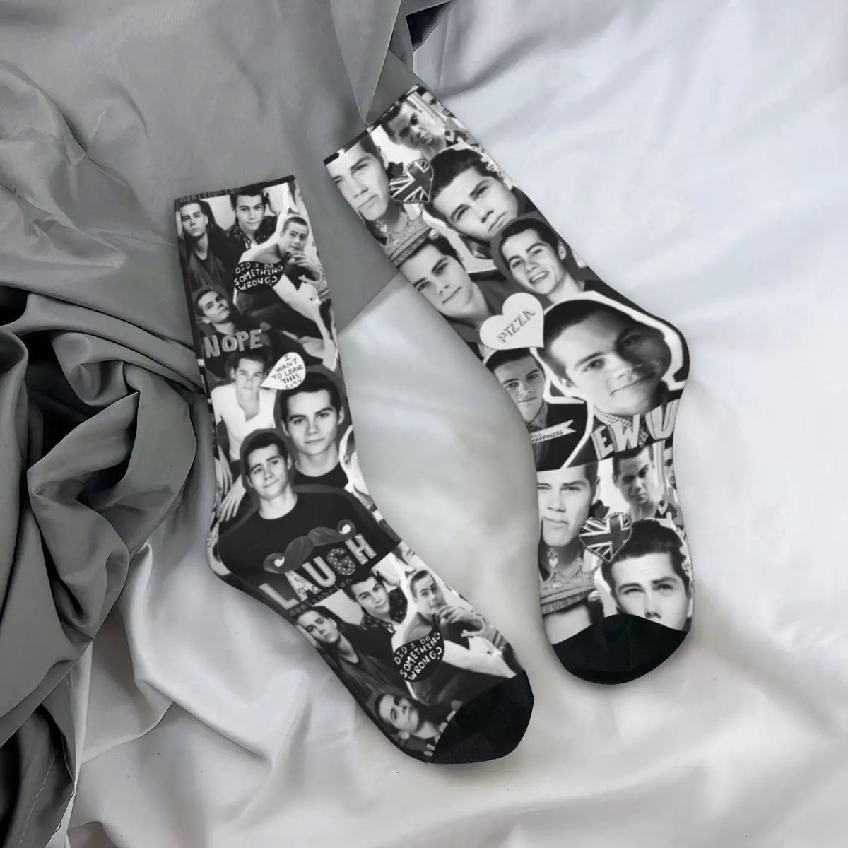 Harajuku Dylan O\'brien Photo Dylan O Brien Print Crew Socks Warm Long Socks Accessories Christmas Gifts for Women Men Non-slip