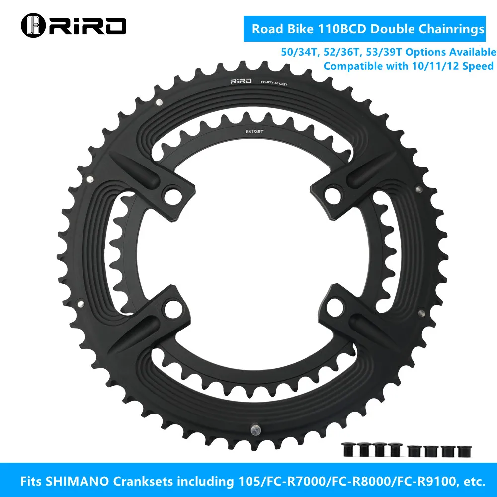 

Звездочка для шоссейного велосипеда RIRO 110BCD, 4 болта, 50-34T, 52-36T, 53-39T, для 105 FC-R7000 / ULTEGRA FC-R8000 / DURA-ACE FC-R9100