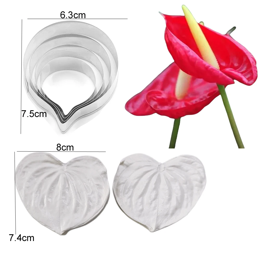 Cattleya Orchid Flower Veiners &Cutters Silicone Molds Chocolate Moulds Sugar Paper Clay Baking Forms Kitchen Tools Accessory