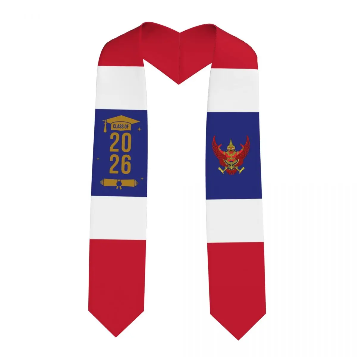 

Class Of 2026 Thailand Flag Graduation Stole Sash Scarf For International Students Proud 183CM Long