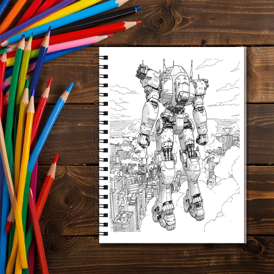 Machina Fury Coloring Book - 8.3x 11.2 Inch 22 Page Coloring Book - Helps Reduce Stress and Ease Emotions