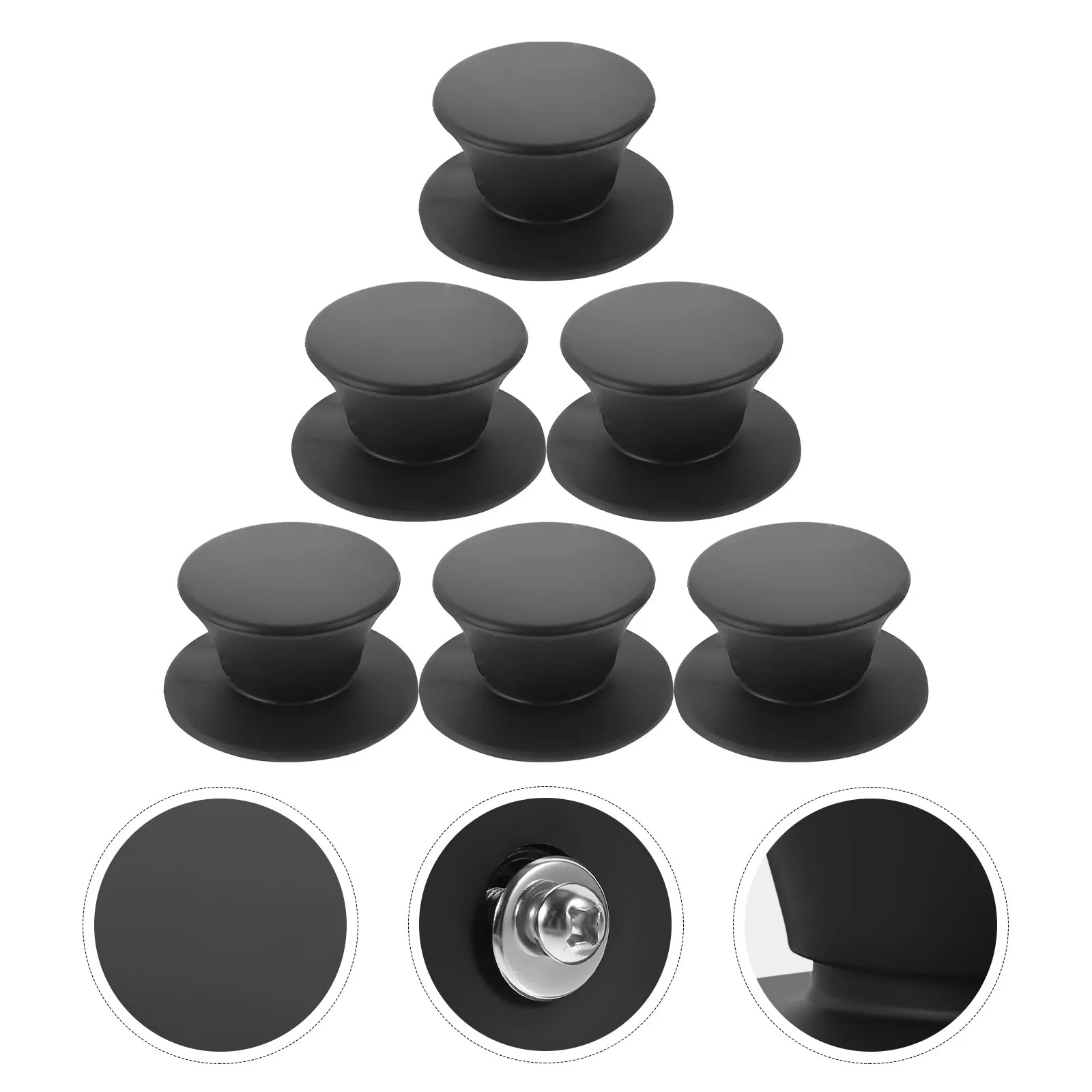 

5Pcs Cookware Lid Handle Silicone Knob Replacement Non Slip Grip Pan Lid Handle for 0.5-12Cm Holes Firm and Reliable