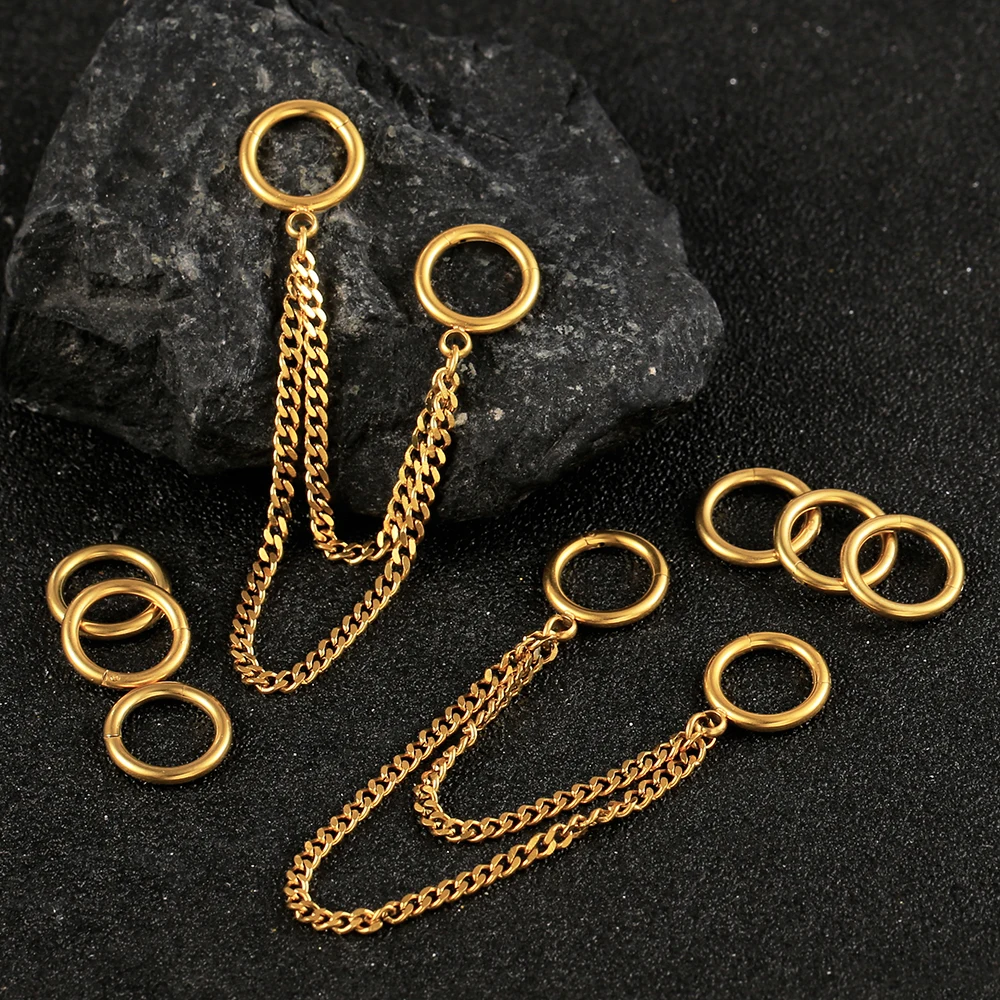Casvort 316L Edelstahl Mode Set Piercing Frauen Körper Schmuck Hoop Tragus Clicker Ringe Knorpel Helix Ohrringe Neue – Detail 14
