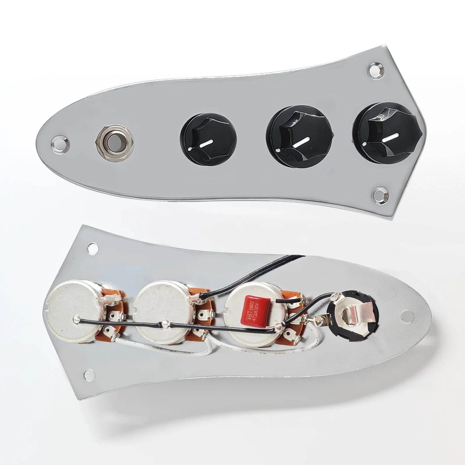 PHRILM Loaded J Bass Control Plate Vorverdrahtete Jazz Bass JB Control Plate mit Kabelbaum für Jazz Bass Gitarre – Detail 2