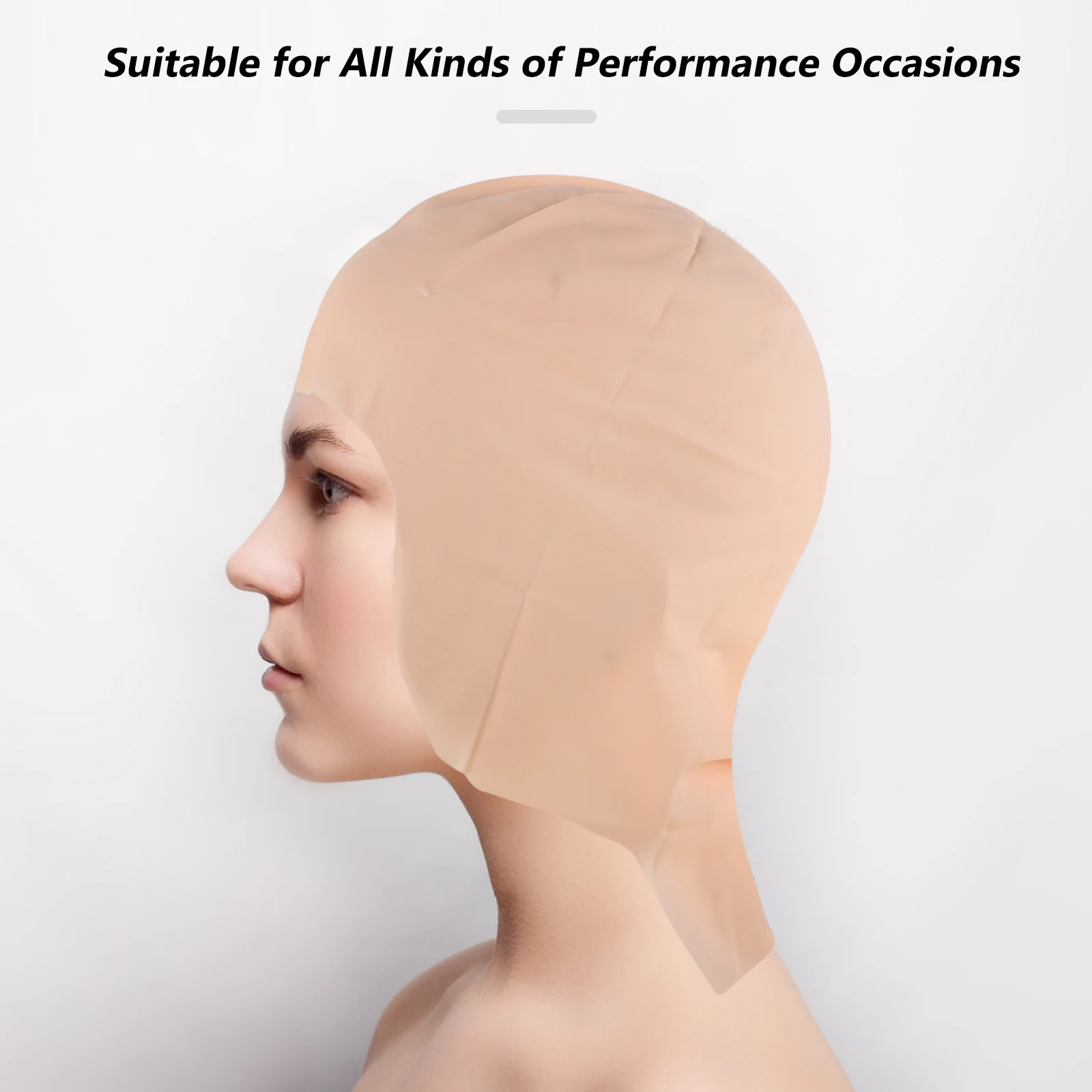 3個入り ハロウィン用 ハゲ頭カバー ブラウン ラテックス製 リアルな老人風 ファインメッシュ 大人用 コスプレ コスチューム パーティーアクセサリー ハゲ頭カバー