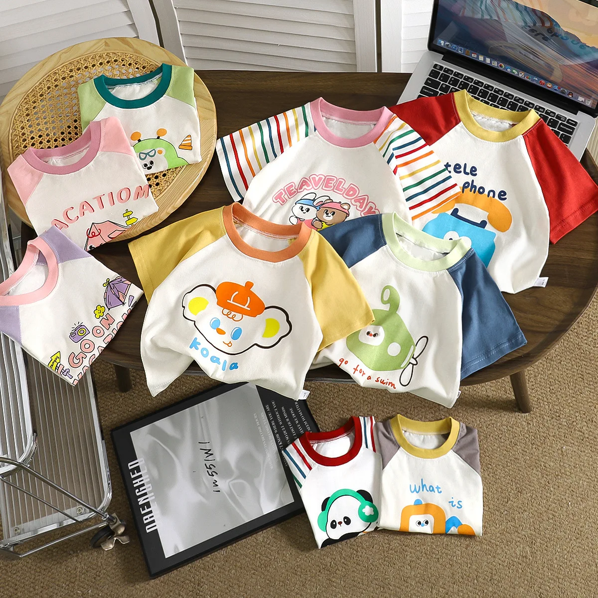Kids Summer T-shirt Cute Girls Tops Cotton Boys Clothing Short Sleeve Clothes