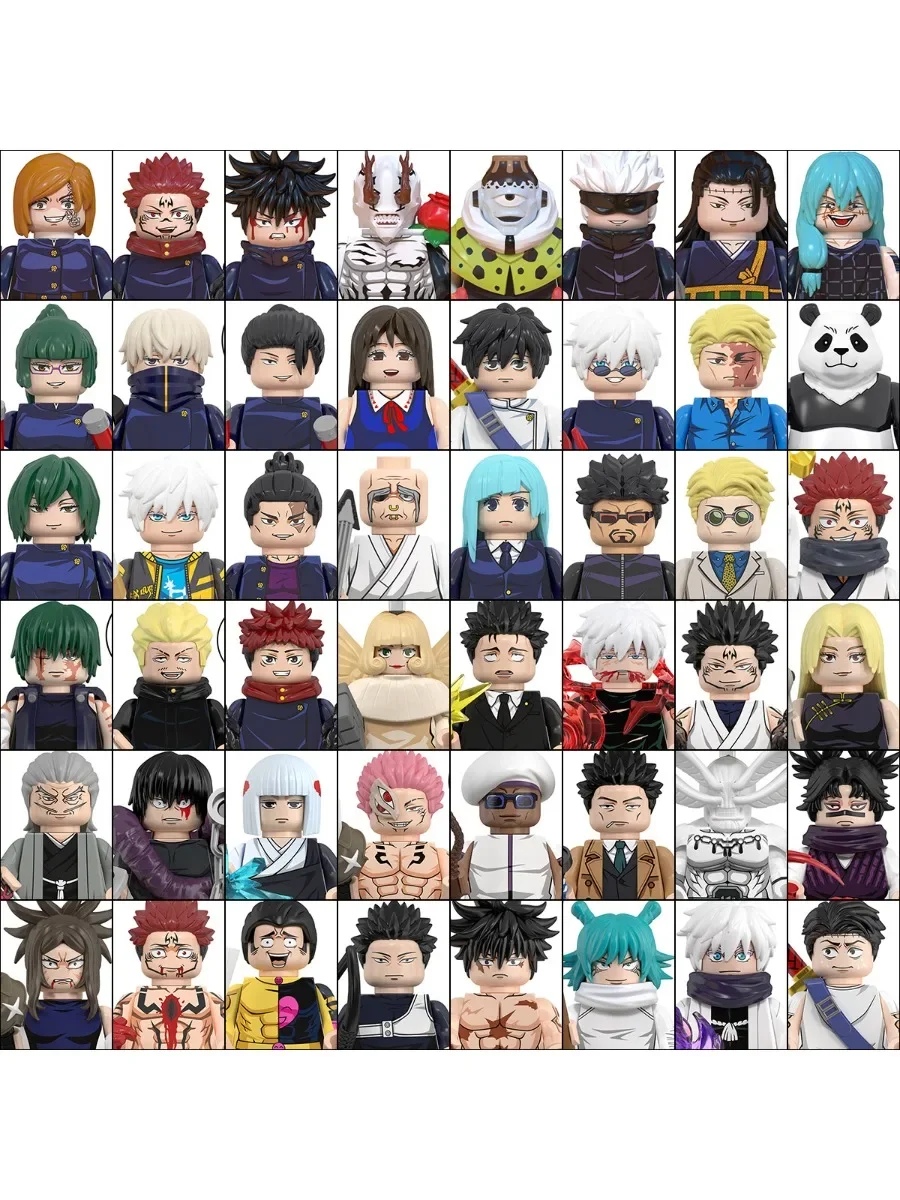 48pcs Jujutsu Kaisen Bouwstenen Itadori Yuji Gojo Satoru Ryomen Mini Action Figure Accessoires Kerstcadeau voor kinderen - afbeelding 2