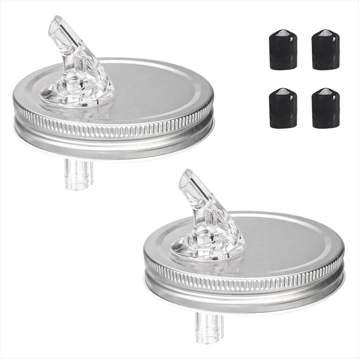2026 Trend 2 Pack Wide Mouth Pour Spout Lid for Jar,for Wide Mouth Jar 3.4 in for Standard Soda/Beverage/Beer Cans