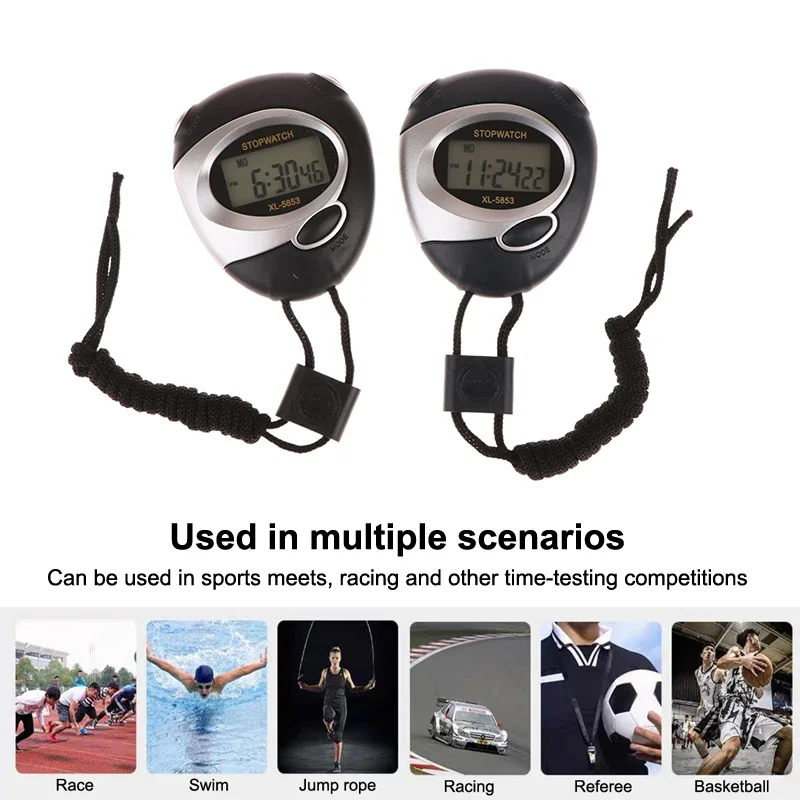 Handheld Sport Stopwatch Counter Waterproof Digitale Display Lcd Chronometer Fitness Timer for Swimming Running Sport Training