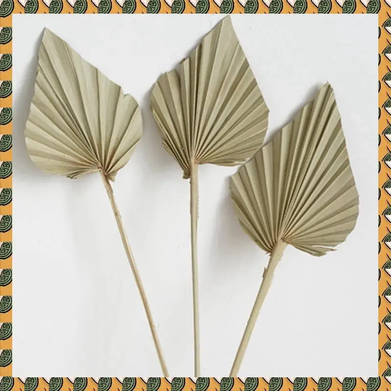 

A77I 40Pcs Boho Dried Palm Spears Leaves , Small Dried Real Palm Fans, Dried Palm Leaves With Stem Dried Leaf Decor Vase