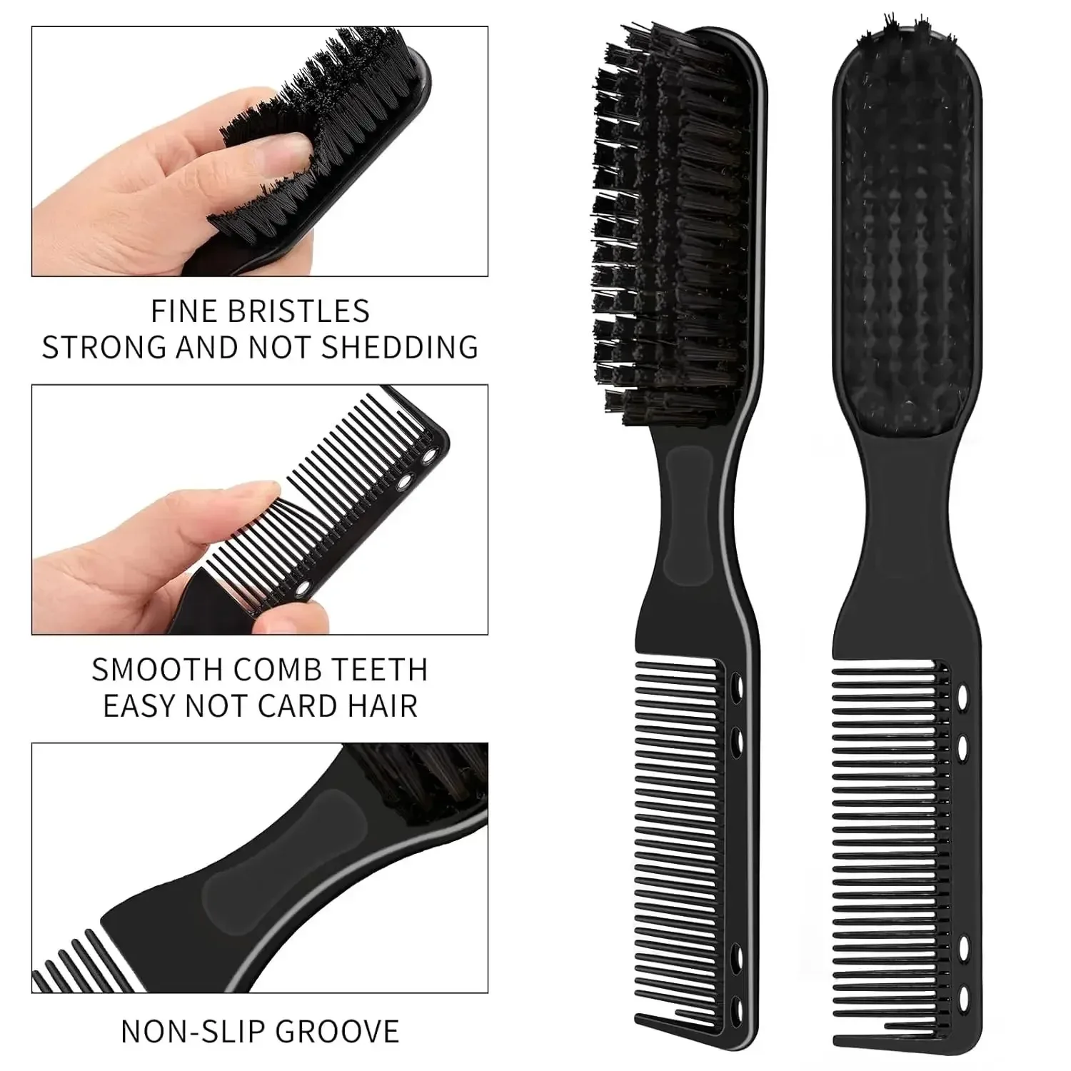 3Pcs Barber Haircut Set With Neck Duster Cleaning Brush Barbershop Hair Cutting Comb for Men Beard Brush Salon Styling Tools