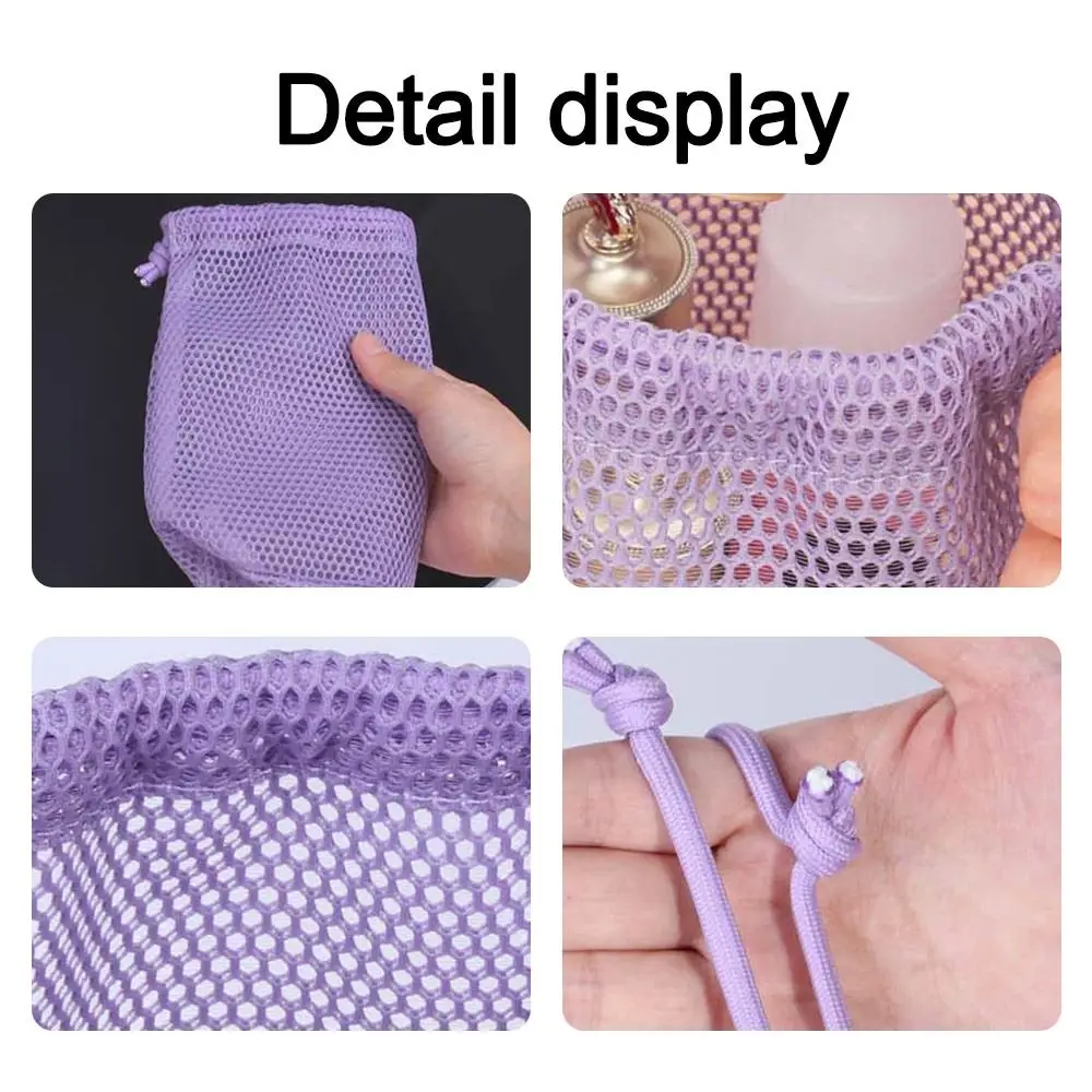 Fashion Dopamine Color Cosmetic Bag Drawstring Large Capacity Storage Bag Mesh Lazy Toiletries Bag