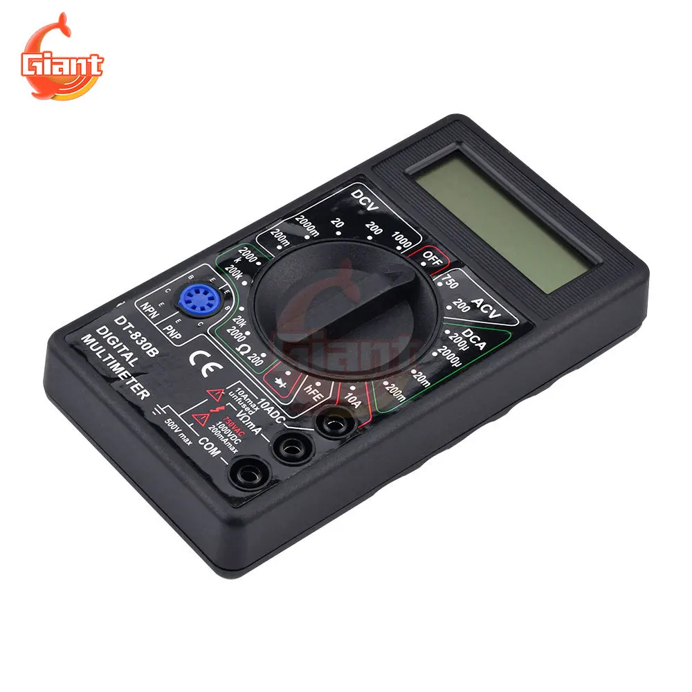 DT830B AC/DC multimetro voltmetro digitale amperometro Ohm Tester di tensione misuratore di capacità misuratore strumenti di prova per elettricisti