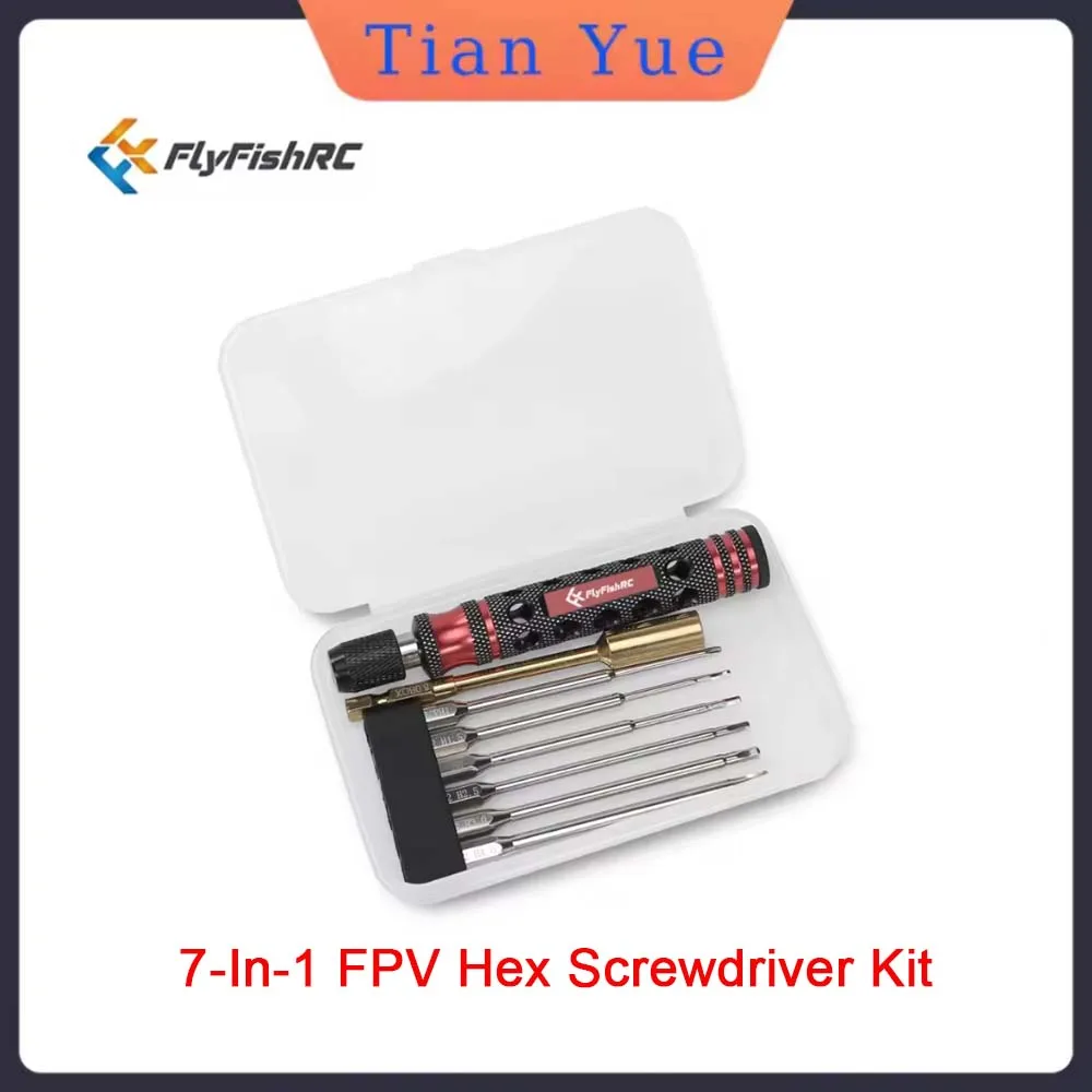 

FlyFish RC 7 в 1, комплект шестигранных отверток FPV, шестигранные отвертки для радиоуправляемого автомобиля, лодки, самолета, вертолета, FPV, комплект для ремонта дрона
