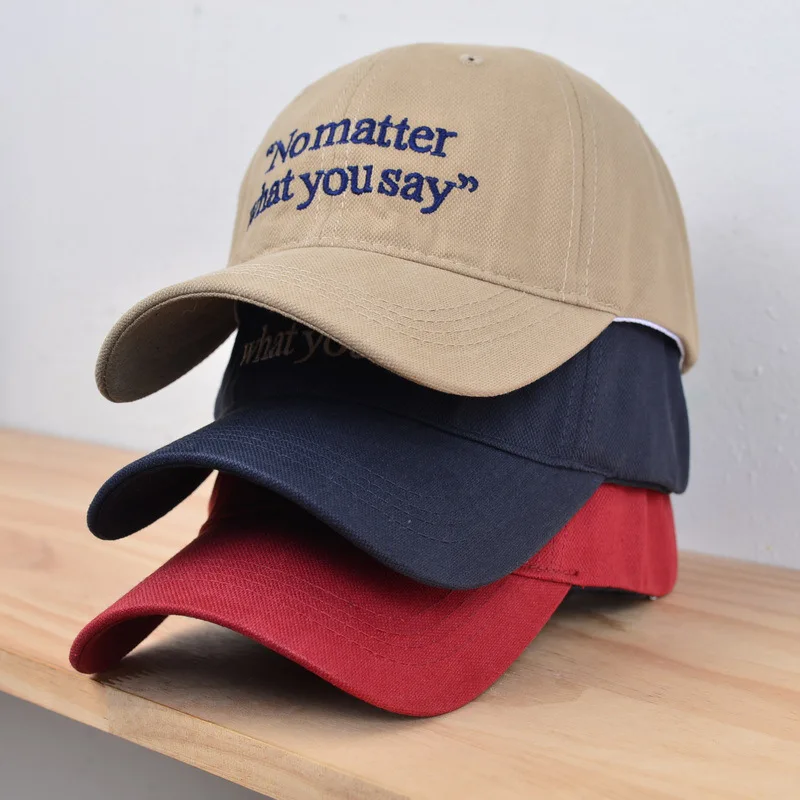 High Quality Curve Brim Letter Embroidery Dad Hat Unisex Vintage Cotton Baseball Cap Plain Snapback Caps For Couple