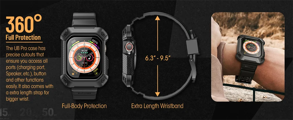 For Apple Watch 11/10 Case 42mm SUPCASE UB Pro Robuste, kratzfeste, robuste Abdeckung mit verstellbarem Armband Uhrenarmband – Detail 7