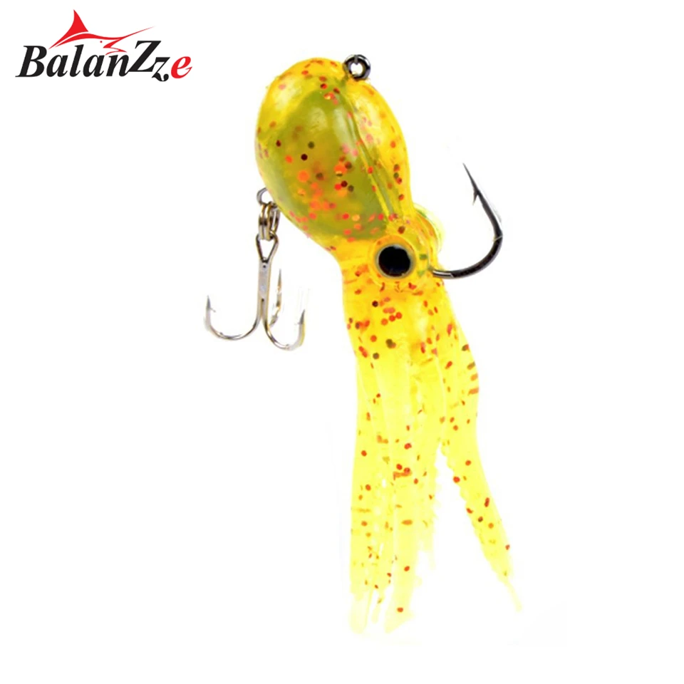 Balanzze Octopus Soft Lure 20g 22g 23g Squid Jig Bait For Saltwater Fishing Luminous Octopus Swimbait Artificial Silicone Bait