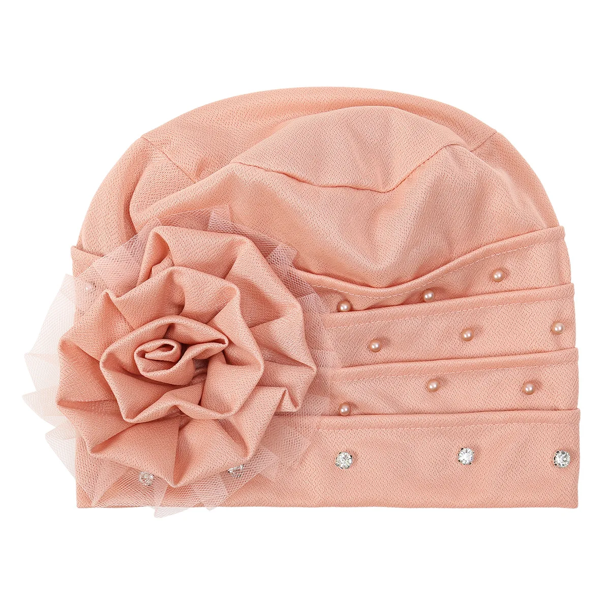 Headwear Beanie Hat Cap Chiffon Floral Twist Knot Turban For Women Girl Chemo Head Wrap Soft Stretch Hair Loss Alopecia