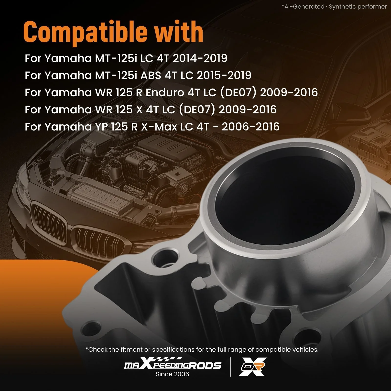 Piston Cylinder Top End Kit for Yamaha MT125 YZF-R125 X-Max 125 WR125X 2008-2019