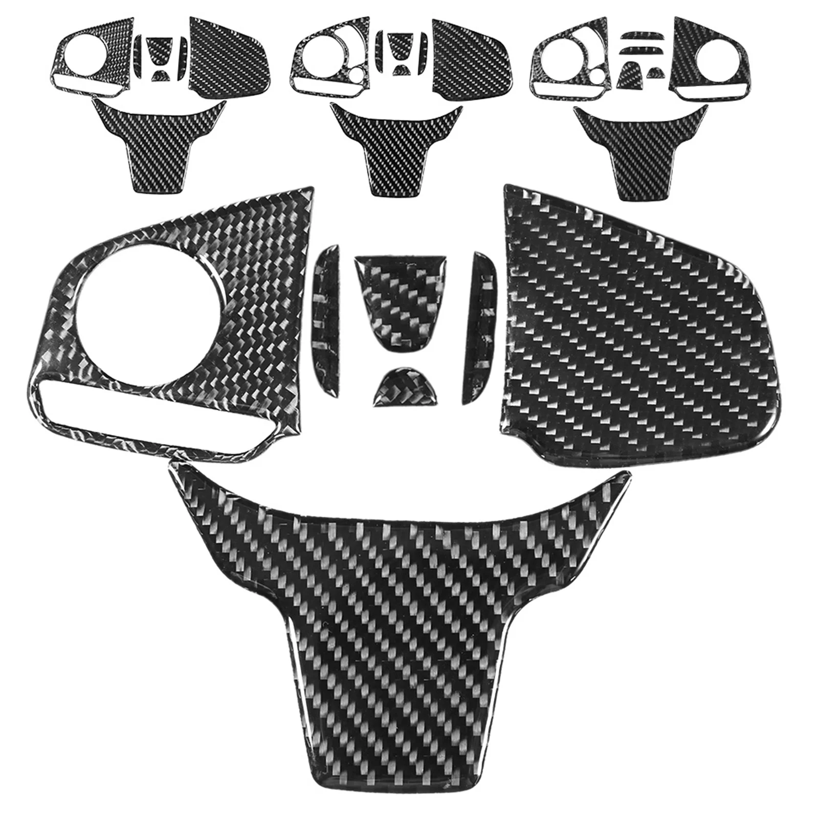 Carbon  Steering Wheel Button  Panel Trim Decorative Cover Fit for 10th FC/FK 2016-2019 Carbon  Trim Decor