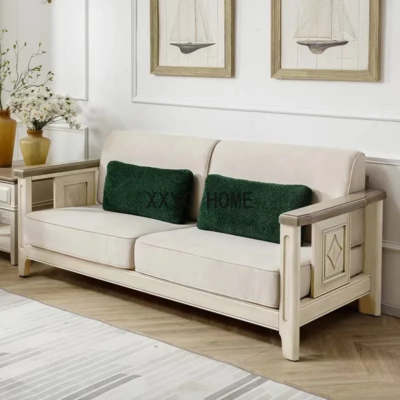 

Sofa Living Room Antique Style Nordic American All Solid Wood Sofa