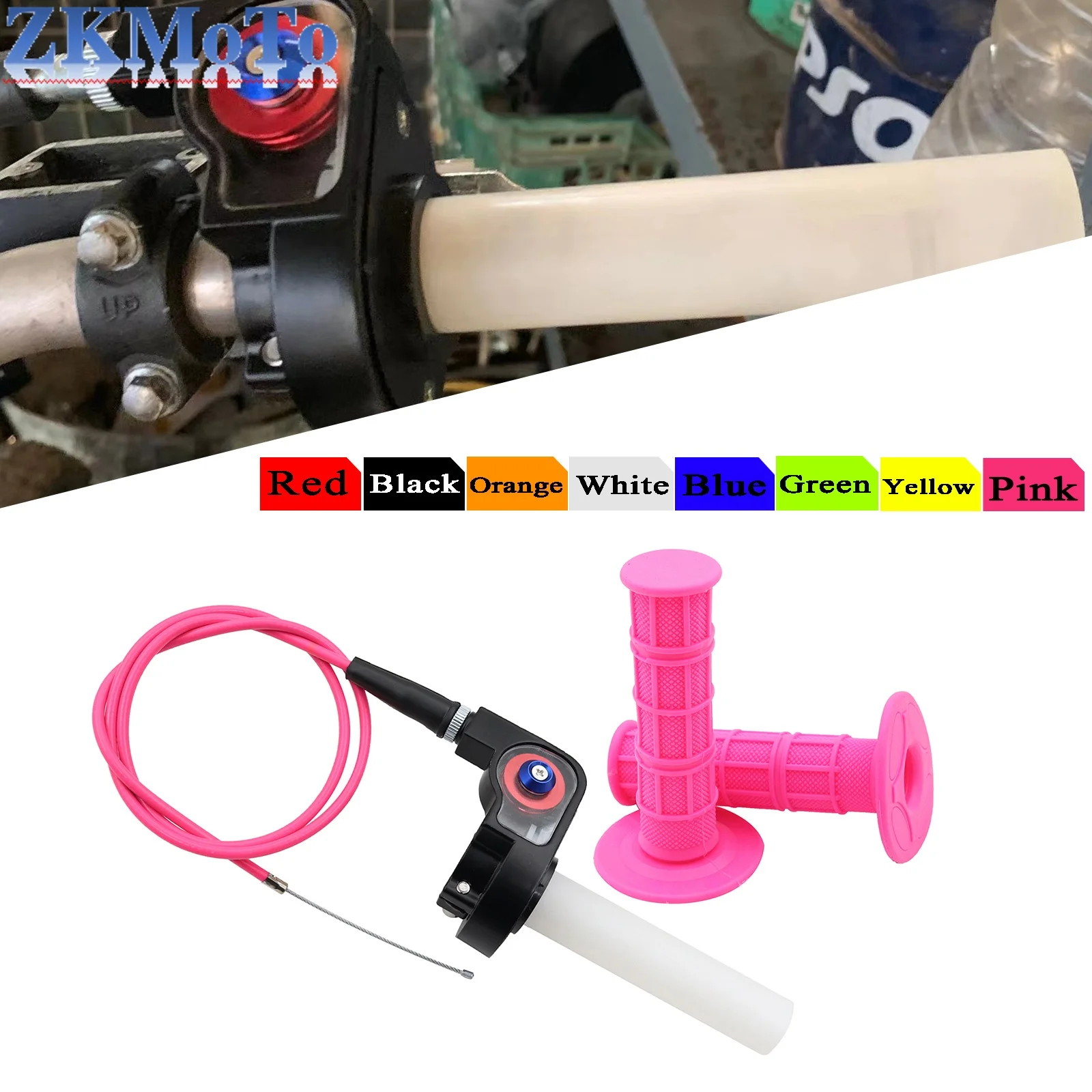 Empuñaduras de acelerador de Gas de giro rápido para motocicleta, 22mm, Cable de acelerador para Honda, Kawasaki, Suzuki, KTM