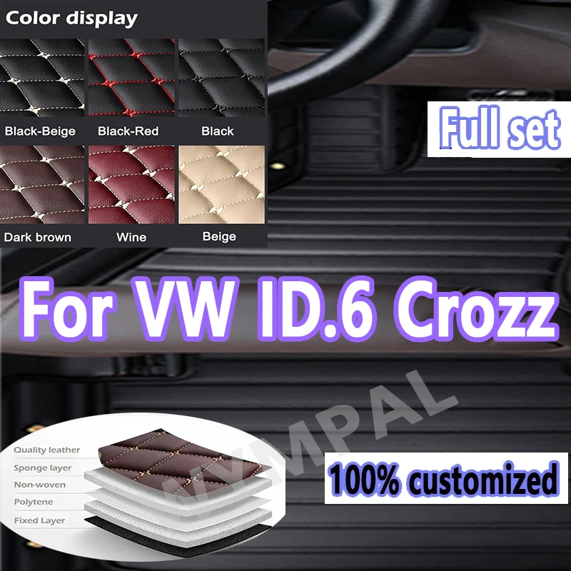 

Luxury Automobile Car Floor Mats For VW VW ID.6 Crozz 2021 Custom Auto Foot Pads Carpet Cover Interior Accessories full set