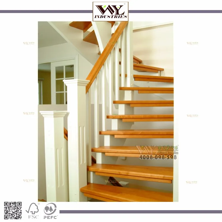 Customization Best Selling Factory Solid Wood Spiral Staircase and Straight Stairs Treads Steps