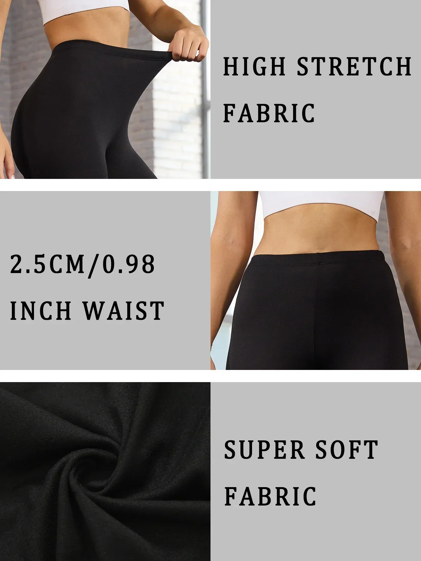 3 Pack Women's Super Soft Capri High Stretchy Breathable Sports No See Through Workout Running Yoga Push Up Gym Fitness Leggings
