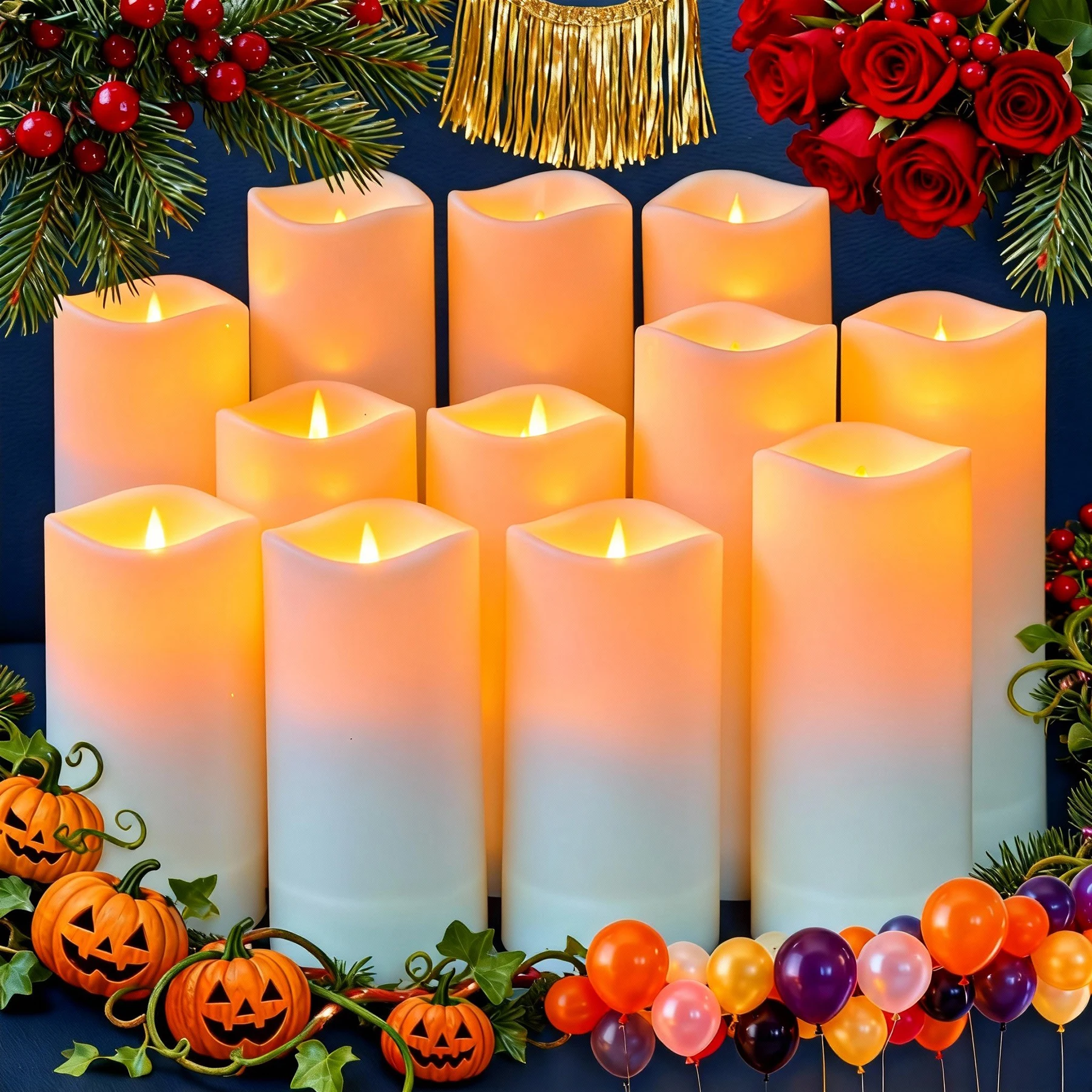 3pcs/set 12pcs/set LED Flameless Candles Flickering Light with Remote Control for Festival Wedding Home Party Decor Lighting