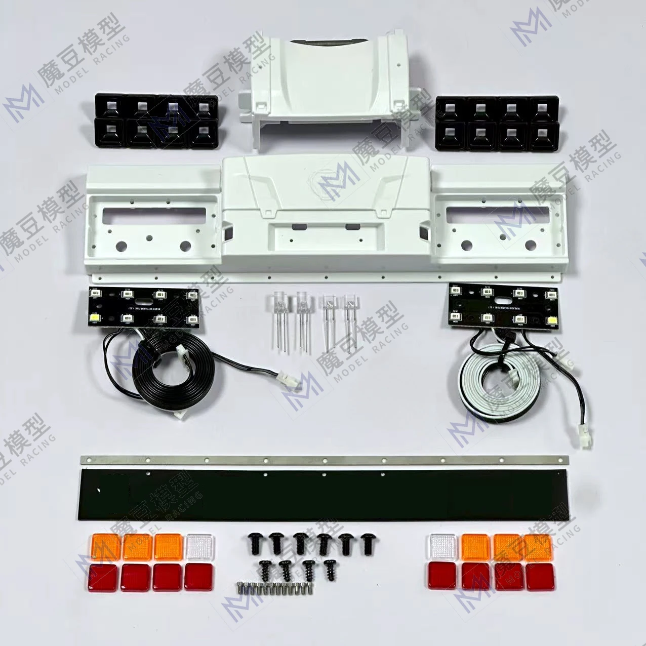 KIT de parachoques trasero de lámpara de luz trasera de simulación LED para camión Tamiya RC 1/14, remolque, volquete, coche Scania 770S, camión europeo, piezas de juguete Diy