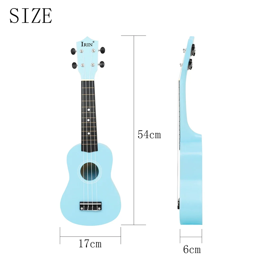 IRIN 21 Inch Ukulele 4 Strings Guitar Blue Hawaiian Mini Guitarra Basswood Ukulele Stringed Instrument Beginner Children\'s Gifts