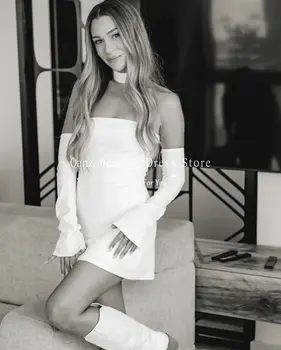 10 best sales Vestidos curtos com cauda removível - №9